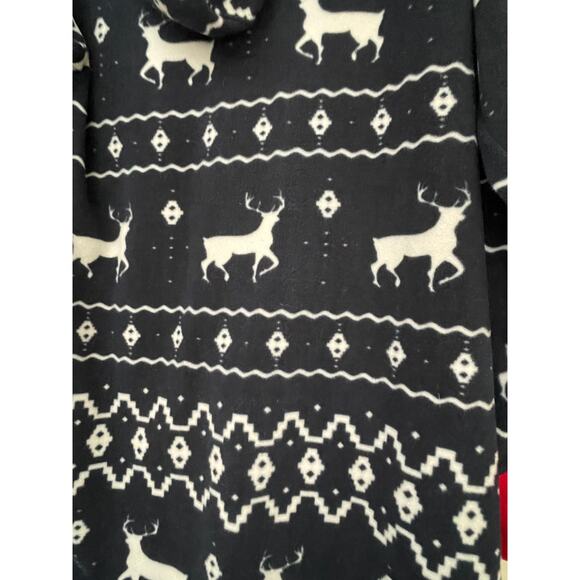 Tipsy Elves Reindeer Holiday Christmas Fleece Pajamas Jumpsuit Size XL - Picture 6 of 9